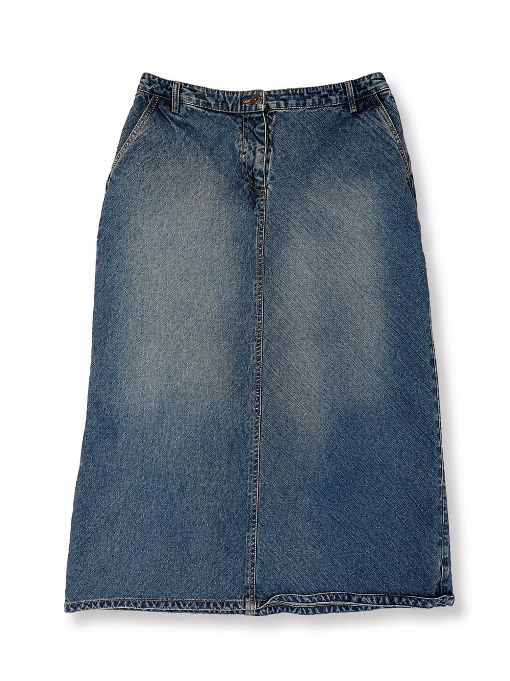Women's Blue Denim Maxi Skirt - 90s-Inspired